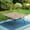 Wood-grain-57.5" Square Table, variant on MF Studio 83" Outdoor Patio Dining Table with Umbrella Hole for 8, Large Black Metal Patio Table