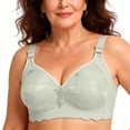 thumbnail image 2 of Feancey Wireless Full Coverage Bra for Older Women High Support Comfort Bra Adjustable Strap Everyday Brassiere Breathable Minimizer Bras Green 42, 2 of 10