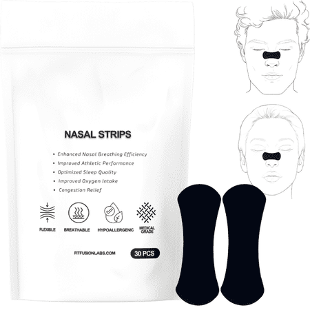 Nasal Strips for Better Sleep or Exercise | 30-Pack Nose Strips Congestion Relief | Anti Snoring Strips | Extra Strength for Better Breathing