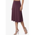 thumbnail image 3 of Women's Simple Foldover Stretch A-Line Flared Knee Length Skirt Comfy Stylish, 3 of 7