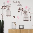 thumbnail image 3 of Bearachild Pegatina de pared de jaula de pájaros de flores, decoraciones de paredes interesantes, calcomanía autoadhesiva impresa de PVC para Decoración del hogar, 3 of 6