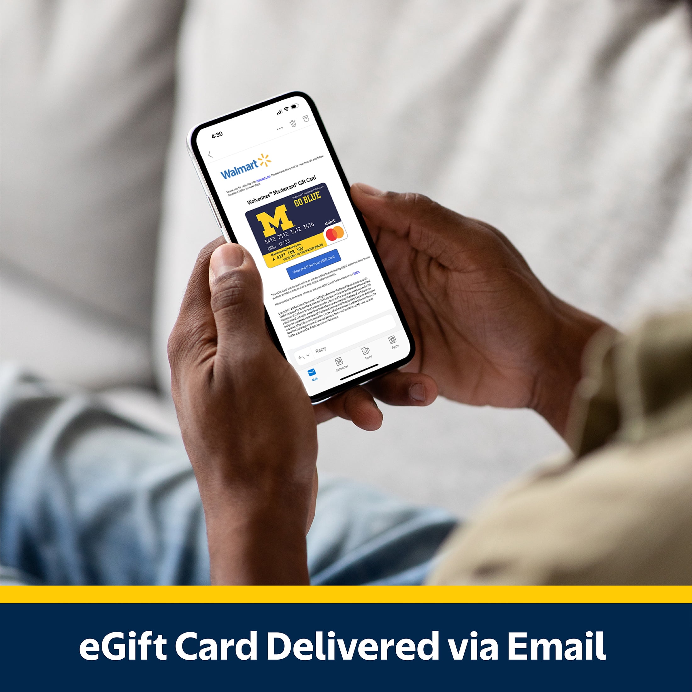 Mastercard® $20-$500 eGift Card University of Michigan (Plus $6.84 Purchase Fee) [Email Delivery]