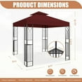 thumbnail image 4 of 8x8 Outdoor Gazebo Tent with Corner Shelves, Double Roof Patio Paviloin with Soft Fabric Top, Outdoor Sunshelter for Backyard Patio Garden Lawn, Brown, 4 of 16