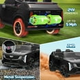 thumbnail image 2 of Cadillac Escalade IQ 24V Kids Ride on Car, 2 Seater Powered Electric Vehicle Toy Car w/ Remote Control, Music, Wireless Audio for Ages 3-8, Black, 2 of 8