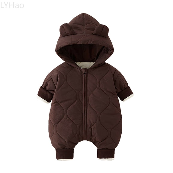 LYHao Girls Down Jumpsuit Infant Winter Wear Baby Thermal Romper Snowsuit Thickened Warm Outfit Full Cozy Girls Down Coats,Sizes 18-24 Months