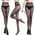thumbnail image 3 of 2 Pairs Spider Web Tights, Balck Cobweb Tights Women Halloween Decorations Sexy Hollow Sheer Fishnet Pantyhose Halloween Fancy Spider Tights, Black Fishnet Stockings for Girls Halloween Costumes, 3 of 7
