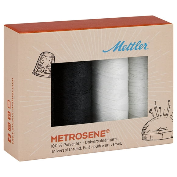 Mettler Metrosene Thread Kits 4/pkg-Noir et Blanc ME49161-BW