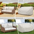 thumbnail image 5 of FLASHLUMI Heavy Duty Waterproof Outdoor Patio Sofa Cover, Windproof UV Resistant Furniture Protector with Buckles & Drawstring, Beige, 83"x39"x28", 5 of 6