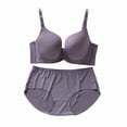 thumbnail image 3 of SROBPTY Womens Plus Size Bras Solid Solid Thin Underwire Push Up Set with Panty Cup C Brassiere for Daily Wear, 3 of 5