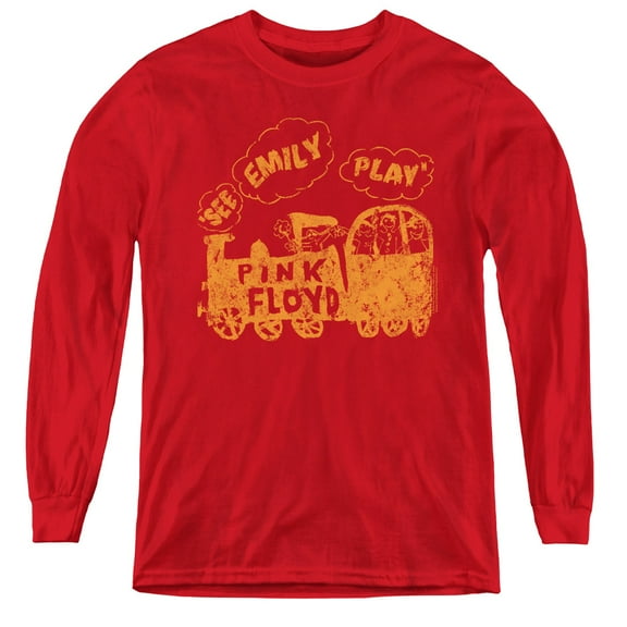 Pink Floyd See Emily Play Youth Long Sleeve T-Shirt Tee Red