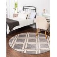 thumbnail image 3 of Unique Loom 3116083 8 x 8 ft. Detroit Trellis Round Rug, Gray, 3 of 5
