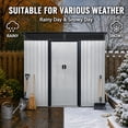 thumbnail image 6 of CarButler 8x6ft Metal Outdoor Storage Shed with Window and Transparent Plate, Lockable Sliding Doors for Garden Backyard Patio White, 6 of 7