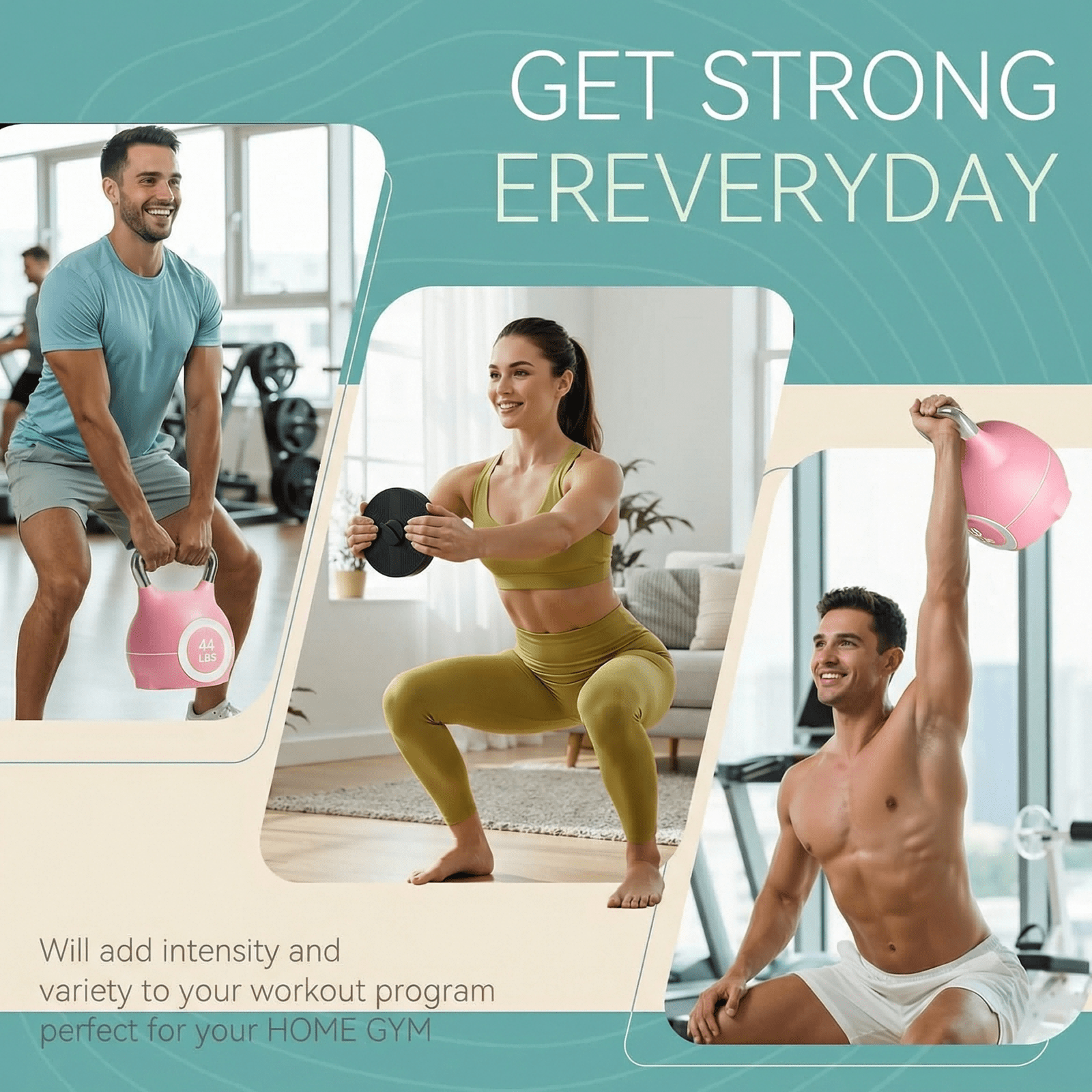 LIFERUN Adjustable Kettlebell Set-7in1 Kettlebells, Choose 22.5 lb or 44 lb, Quick-Change Weight Dial & Safety Lock, Aluminum Handle, Full-Body Workout