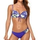 thumbnail image 2 of Traje de baño dividido con ribete de volantes, traje de baño con estampado floral para mujer, traje de baño tankini con pajarita para mujer, artesanía excepcional, 2 of 6