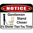 Flashing Blinking Red LED Laminated Funny Sign Notice Gentlemen Stand
