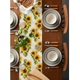 thumbnail image 2 of Cotton Linen Table Runner, Sunflower Kitchen Table Runners for Family Dinner, Banquet, Parties and Celebrations, Rustic Sunflowers Table Decor, 13.8 x 90 inch, 2 of 6