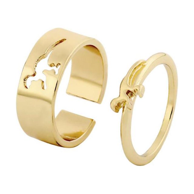 Matching Dinosaurs Rings Adjustable Open Rings Open Rings Couple Ring for Birthday Graduation Anniversary