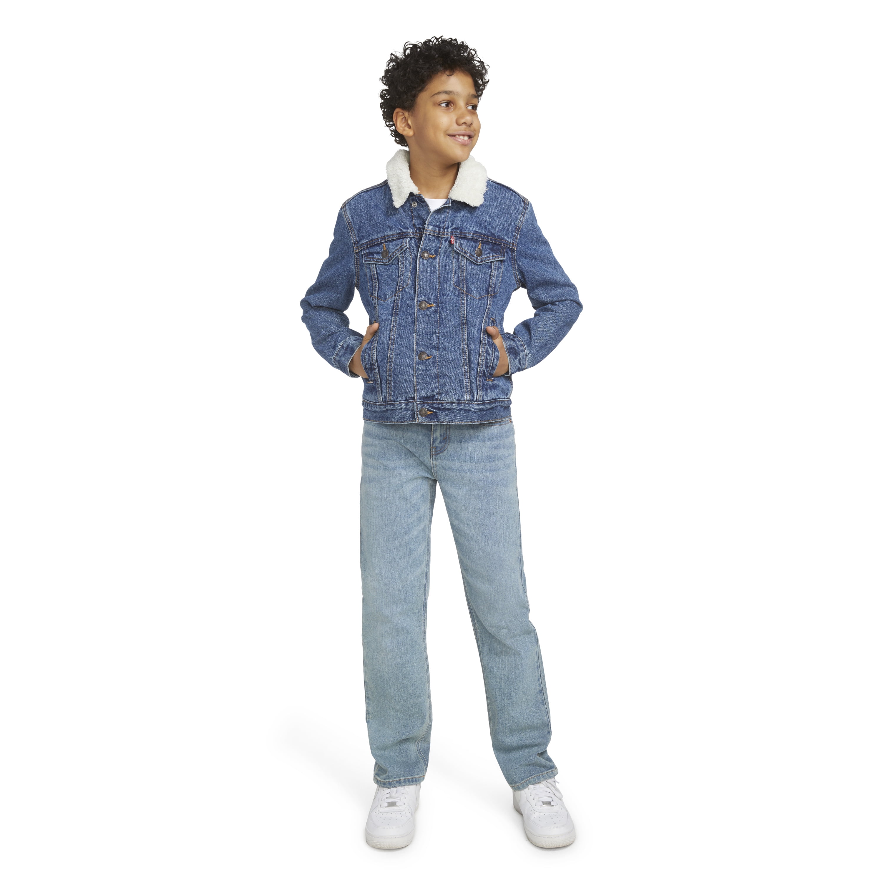 Levi's Boys' Faux Shearling Denim Trucker Jacket, Sizes 8-20