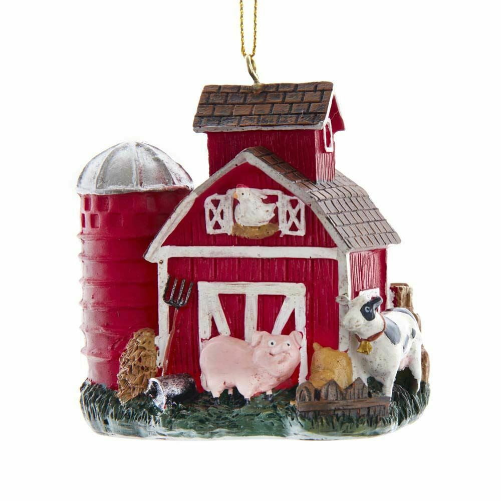 RED BARN WITH FARM ANIMALS Christmas Ornament, by Kurt Adler Walmart