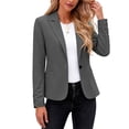 thumbnail image 2 of ClodeEU Women's Open Front Long Sleeve Blazer, Lightweight Work Office Jacket Dark Gray,Women's Plus M, 2 of 8
