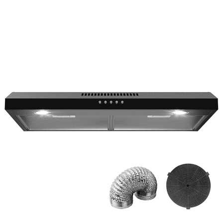 TYEMUI 30 Inch Under Cabinet Plug-in Range Hood, Extractor de Cocina para la Estufa, Ductless Vent Hood with Touch Control and LED Lights