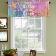 thumbnail image 3 of Summer Beach Starfish Curtain Valances for Windows, Kitchen Valance Window Treatments Panel 2 Pack, Vintage Romantic Palm Leaves Rod Pocket Short Curtains for Bathroom Bedroom 42 x 12 Inch, 3 of 8