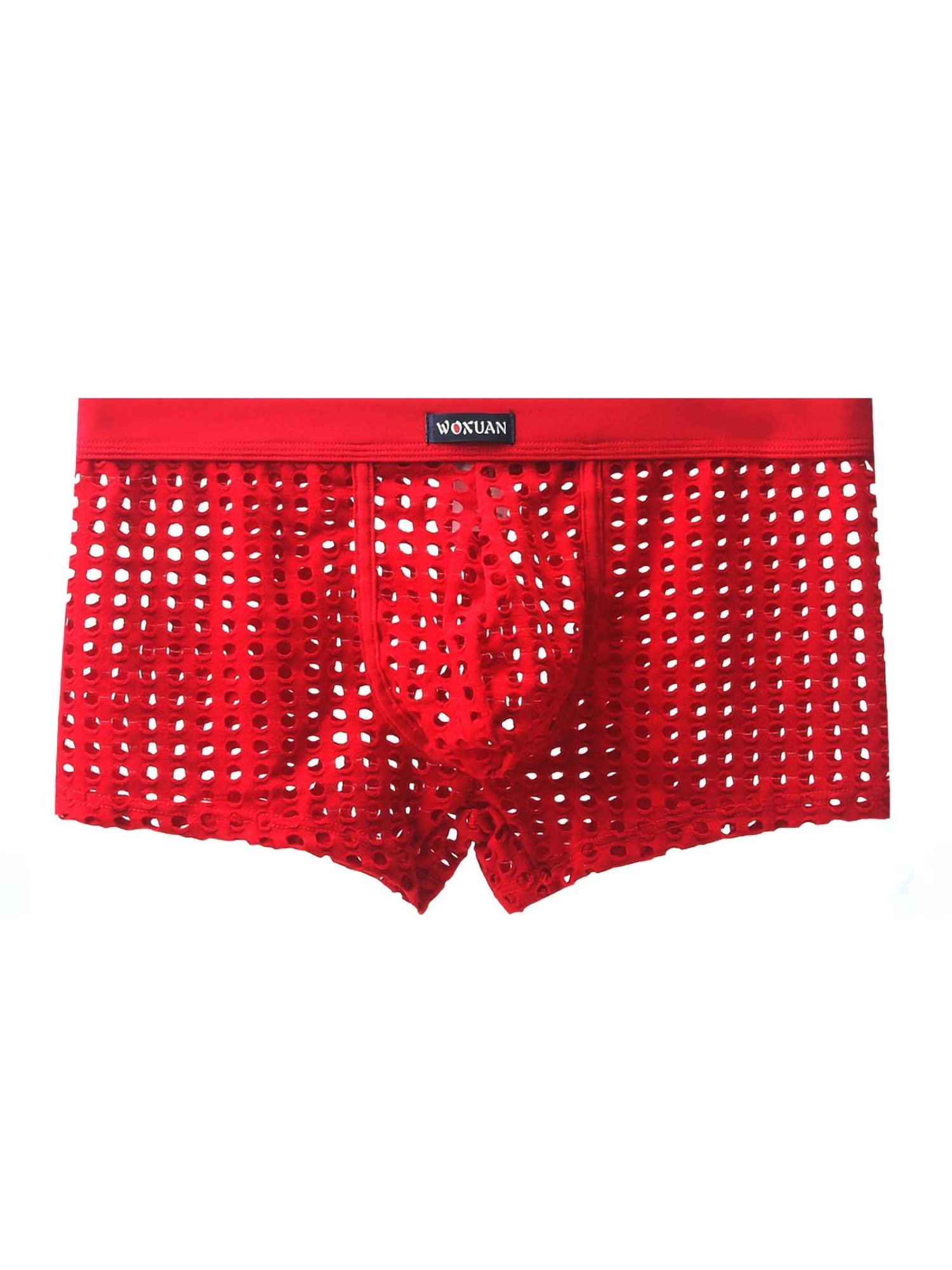 Mens Fishnet Underwear Sheer Mesh Open Butt Jockstrap Bikini Briefs Bulge Pouch