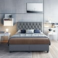thumbnail image 4 of Boyd Sleep Salerno Linen Upholstered Tufted Platform Storage Bed Frame, Queen, Charcoal, 4 of 12