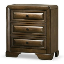 Furniture of America Ember Transitional 3-Drawer Adult Nightstand, Brown