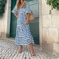 thumbnail image 4 of Vestido Vestido de media manga para mujer, vestido de playa bohemio, vestido elegante informal de algodón 2023 Ygjytge Azul T 3EG para Mujer, 4 of 8