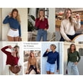 thumbnail image 5 of PRETTYGARDEN Womens Long Sleeve Collared Polo Sweater V Neck Knit Ribbed Business Casual Pullover Sweaters Fall Outfits, 5 of 8