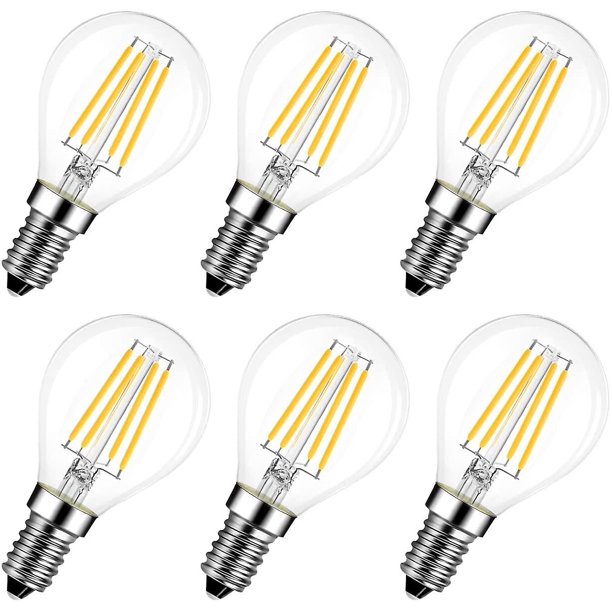 6 piezas de bombillas LED Edison de filamento E27 G45, bombillas pequeñas con rosca, de vidrio marrón transparente, estilo retro americano, ahorro de energía, lámpara de filamento de tungsteno, mode