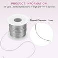 thumbnail image 2 of Uxcell Metallic Cord Set 1mm 109 Yards Metallic Ornament String Silver, 2 of 6