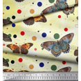thumbnail image 3 of Soimoi Crepe Silk Fabric Dot & Butterfly Print Sewing Fabric Yard 42 Inch Wide, 3 of 3