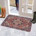 thumbnail image 5 of Boho Vintage Brown Carpet Welcome Door Mat Decorative Doormat Farmhouse Low-Profile Floor Rug Switch Mat for Home Indoor Outdoor Decorations 17 X 30 Inch, 5 of 6