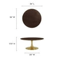 thumbnail image 5 of Modway Lippa 36" Round Wood Grain Coffee Table in Gold Cherry Walnut, 5 of 7