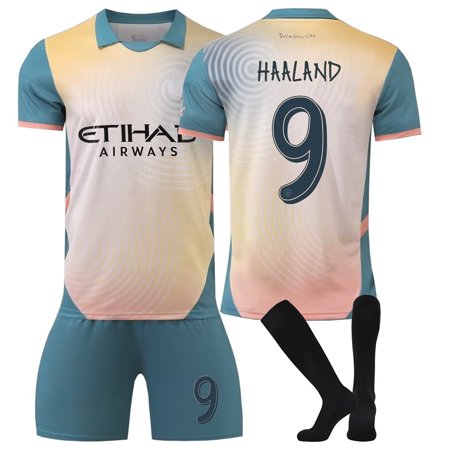 24/25 Man City 3rd Away Soccer Activewear No.9 Haaland Fans Training Football Jerseys Kits For Kids And Adult