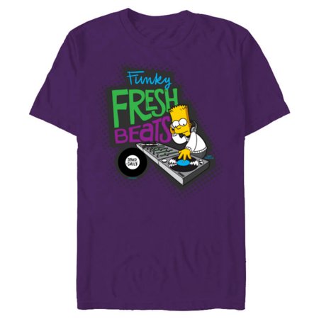 The Simpsons Bart Simpson Funky Fresh Beats Served Daily – Short Sleeve Blended T-Shirt for Adults – Customized-Purple