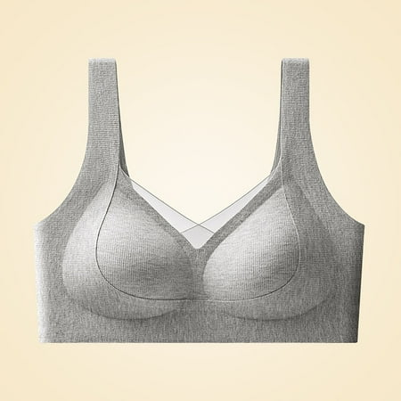 ZHENHONG Underwear Women s Wide Straps without Ring Gathered To Collect Side Breasts Large Size Tank Top Non Marking Bra Wireless Bras for Women