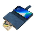thumbnail image 4 of Dteck Case for Apple iPhone 13 Pro 6.1-inch,Luxury Leather Zipper Wallet Kickstand Case Magnetic Buckle Horizontal Flip Cover with 5 Card Slots/Photo Pocket for iPhone 13 Pro,Blue, 4 of 8