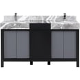 thumbnail image 4 of Lexora Home Zilara 60" Double Marble Top Bathroom Vanity with Chrome Faucet, 4 of 15