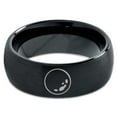 thumbnail image 2 of Tungsten Astronomical Space Full Moon Band Ring 8mm Men Women Comfort Fit Black Dome Brushed Polished, 2 of 4