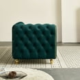 thumbnail image 6 of Velvet Chaise Lounge with Tufted Back & Pillows, Modern Green Chaise Sofa for Living Room Bedroom Apartment Furniture, 6 of 9