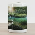 thumbnail image 2 of Lake Forest Ceramic Toothbrush Holder, Guatemala Evergreen Forest and Pure Lake Scenery Sunrise, Decorative Versatile Countertop for Bathroom, 4.5" X 2.7", Multicolor, 2 of 4