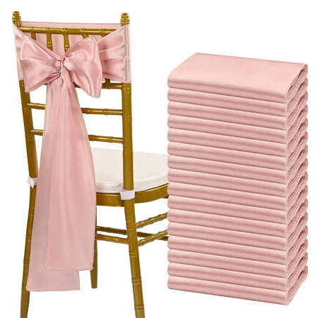 

fani 60 PCS Rose Gold Satin Chair Sashes Bows Universal Chair Cover for Wedding Reception Restaurant