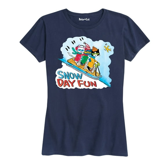 Pete The Cat - Snow Day Fun Adult - Women's Short Sleeve Graphic T-Shirt