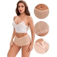 thumbnail image 3 of DARING DIVA Women's Underwear Mid Waisted Hollow Out Breathable Panties L Beige, 3 of 6