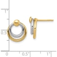 thumbnail image 4 of 14K Two-Tone Jbsp's Polished Post Dangle Earrings (13 X 11.65) Made In Italy le2218, 4 of 5