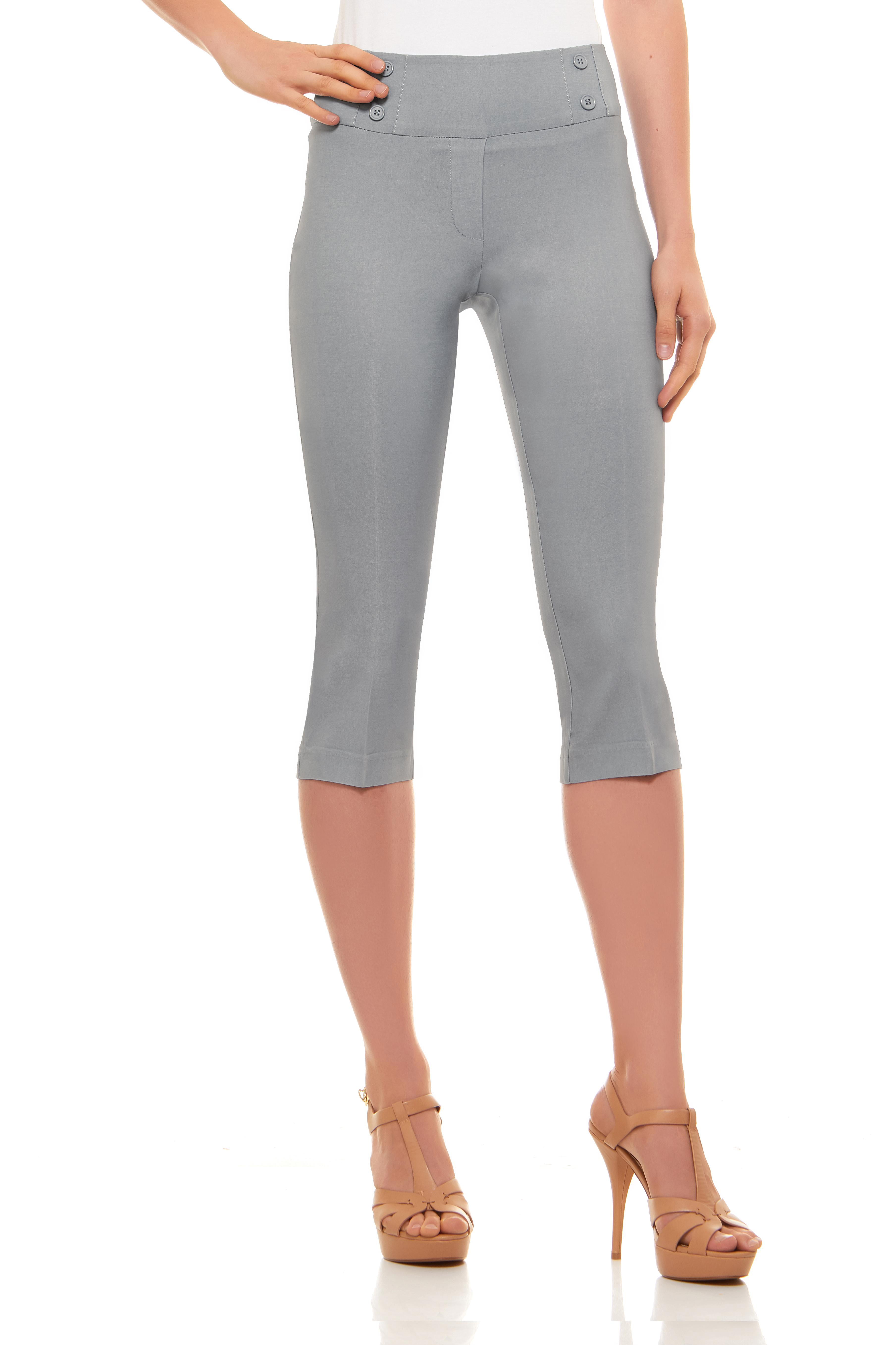 Velucci - Womens Classic Fit Capri Pants - Comfortable Pull On Style ...