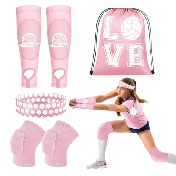Kit de accesorios de voleibol Gosodeny de 6 piezas con rodilleras y mangas para brazos